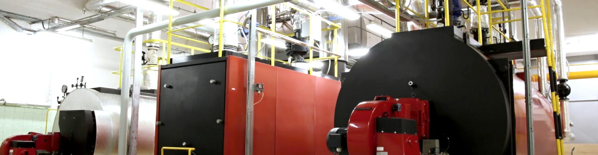 Gas boilers in gas boiler room for steam production